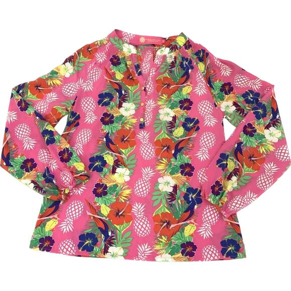 Macbeth Collection by Margaret Josephs Womens Blouse Small Lightweight Tropical - Picture 10 of 11